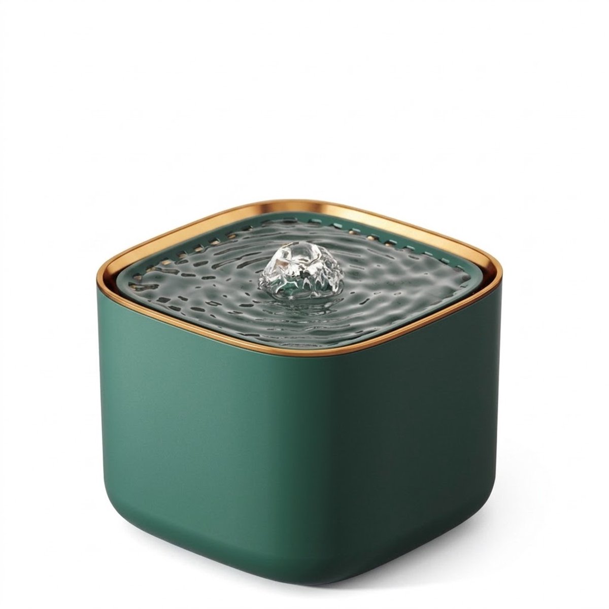 Automatische Drinkfontein - Katten & Honden - 4-Laags Filtersysteem - Stil ≤30 dB - 2L - Groen/Gouden Rand - USB - Design