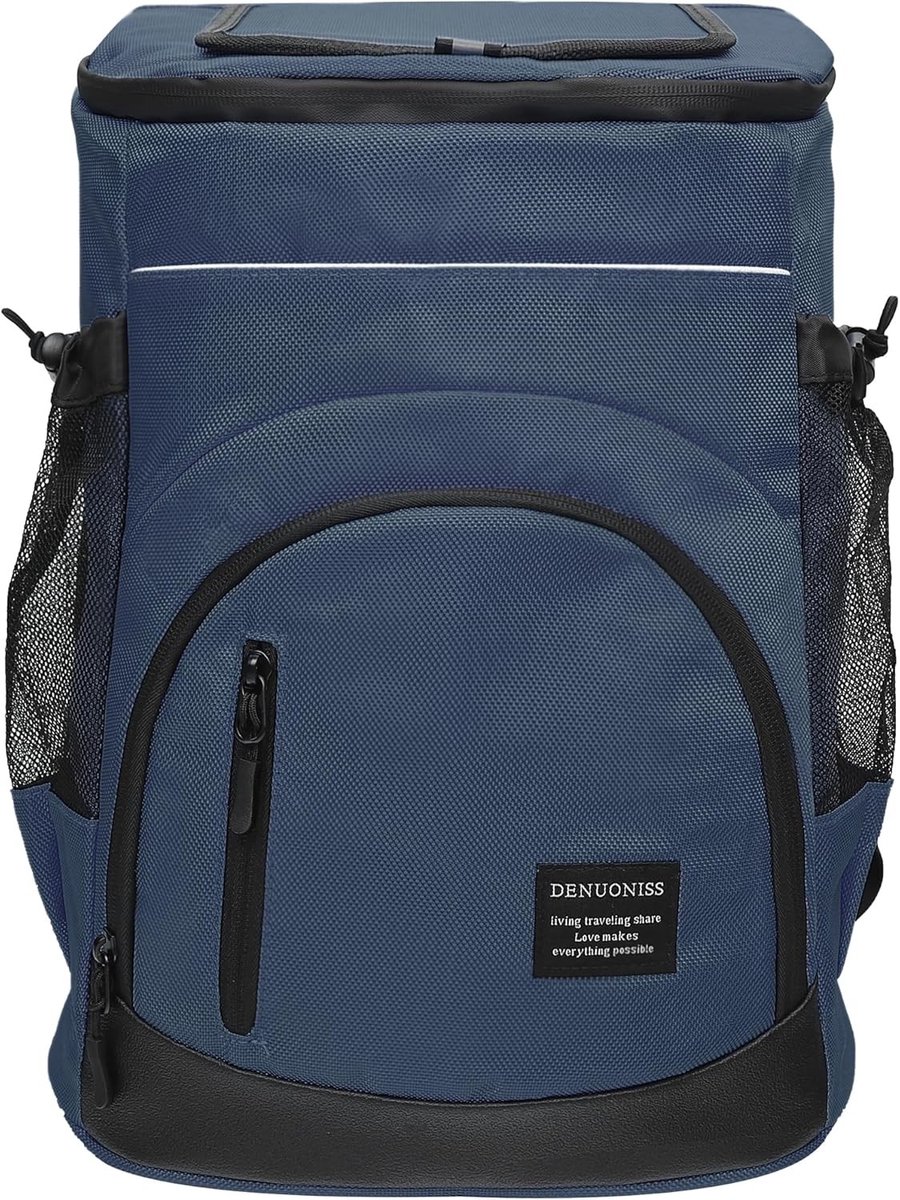 Koelrugtas - Koolrugtas - Blauw - 43 x 25 x 43 cm - Geïsoleerde Zachte Rugzak van Polyester - Voor Buitenactiviteiten