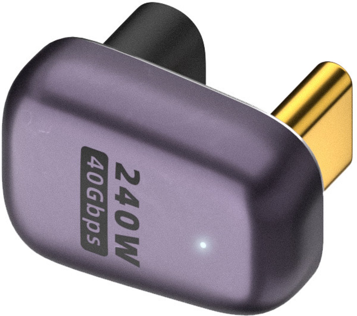 180 graden hoek C-adapter, 1 stuks, U-vorm, type C, schuine adapter met 100 W PD snel opladen en 10 Gbps gegevensoverdracht, USB-C-stekker naar USB-C aansluiting, geschikt voor Steam Deck, Switch