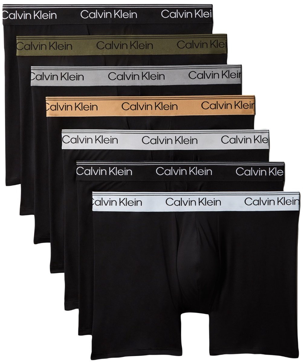 Calvin Klein heren 7P microfiber boxer trunks combi zwart