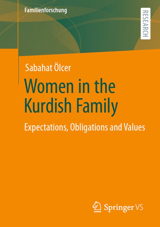 Livre "Women in the Kurdish Family: Expectations, Obligations and Values" par Sabahat Ölcer. Couverture orange avec des accents verts.