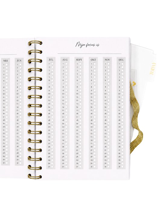 Agenda met wekelijkse planning voor mei tot en met december.