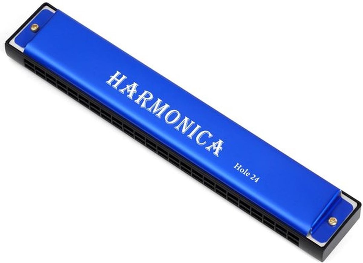 OFFCUP Vibrafoon, 24 Holes Dubbele Rij Blues harp Diatonische Harmonica, Koperen Kern Harmonica Toonsoort C Mondharmonica 20 Tunes Perfect Muziekcadeau voor Beginners Volwassenen Kinderen, (Blauw)