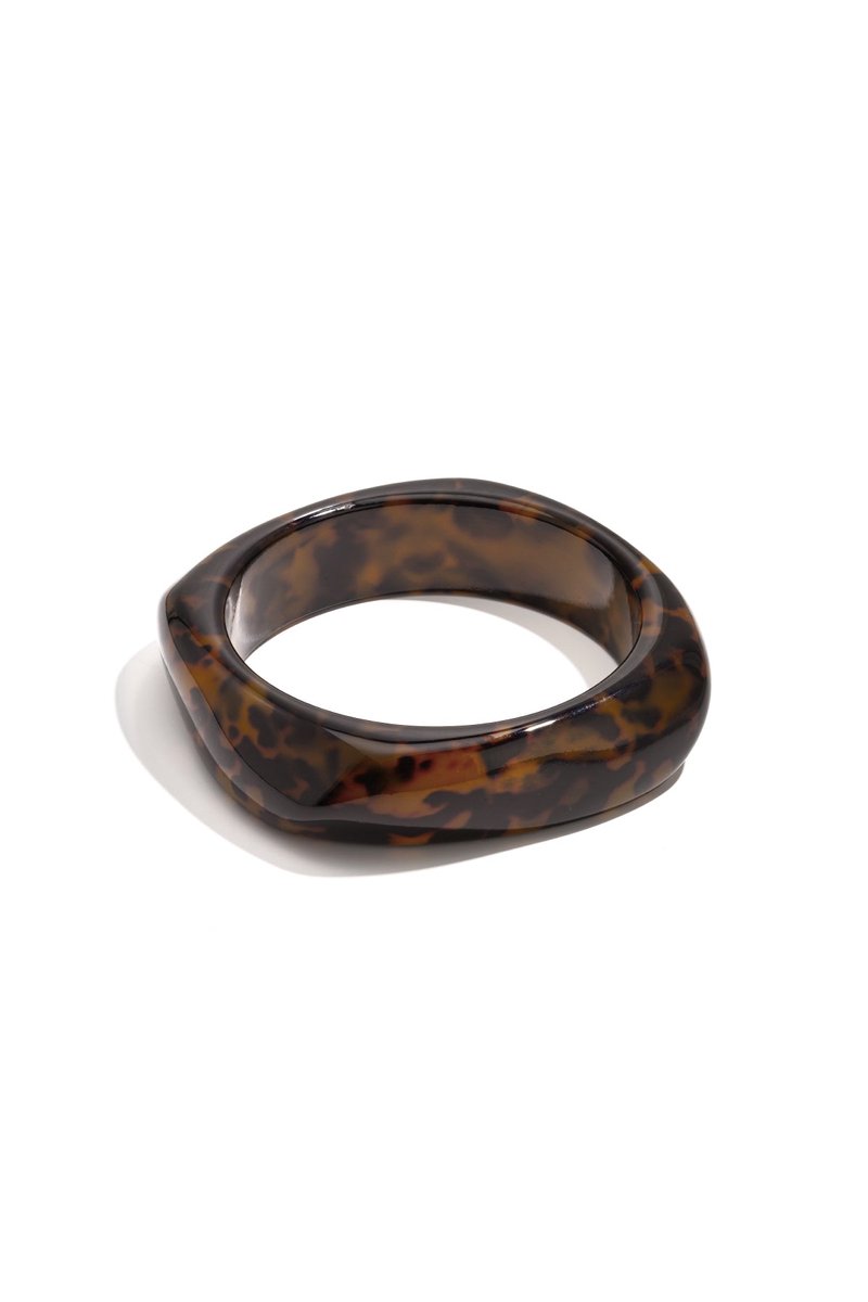 Roxy - Bangle Armband - Luipaardprint - Hars - - Bruin