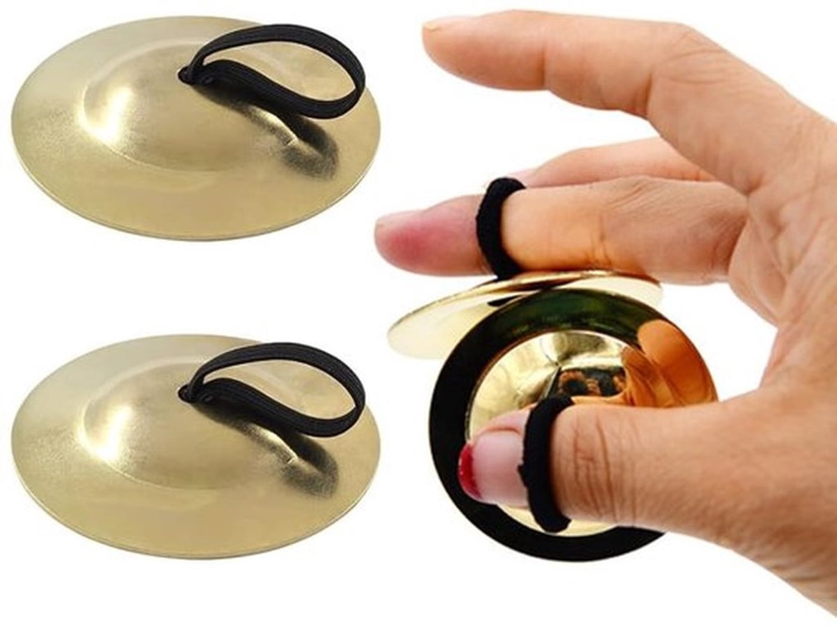 Vingerkaneel van Messing - Hand-slaginstrument - Buikdans/Yoga - Spirituele Meditatie - Duurzaam Materiaal - Comfortabel Ontwerp - Cimbalen