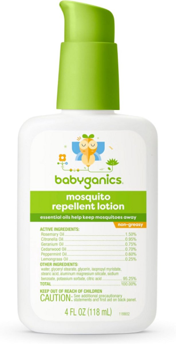 Babyganics Mosquito Repellent Lotion 177ml – DEET-vrije Insectenwerende Lotion – Met Plantaardige & Essentiële Oliën – Niet Vettig