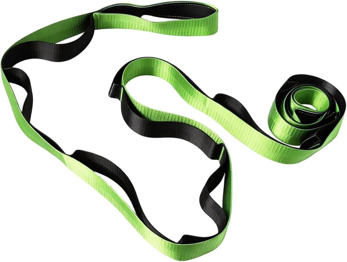 Yoga Stretching Band met 12 Lussen voor Verbeterde Flexibiliteit, Rekbare Gymnastiekband voor Pilates en Fitness, Ideaal voor Stretching en Herstel