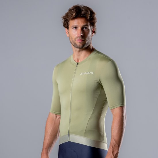 Acelera Essential Wielershirt - Fietsshirt Heren Korte Mouw - Wielrenshirt - Fietskleding - Pistache - Maat L van Acelera — afbeelding 2