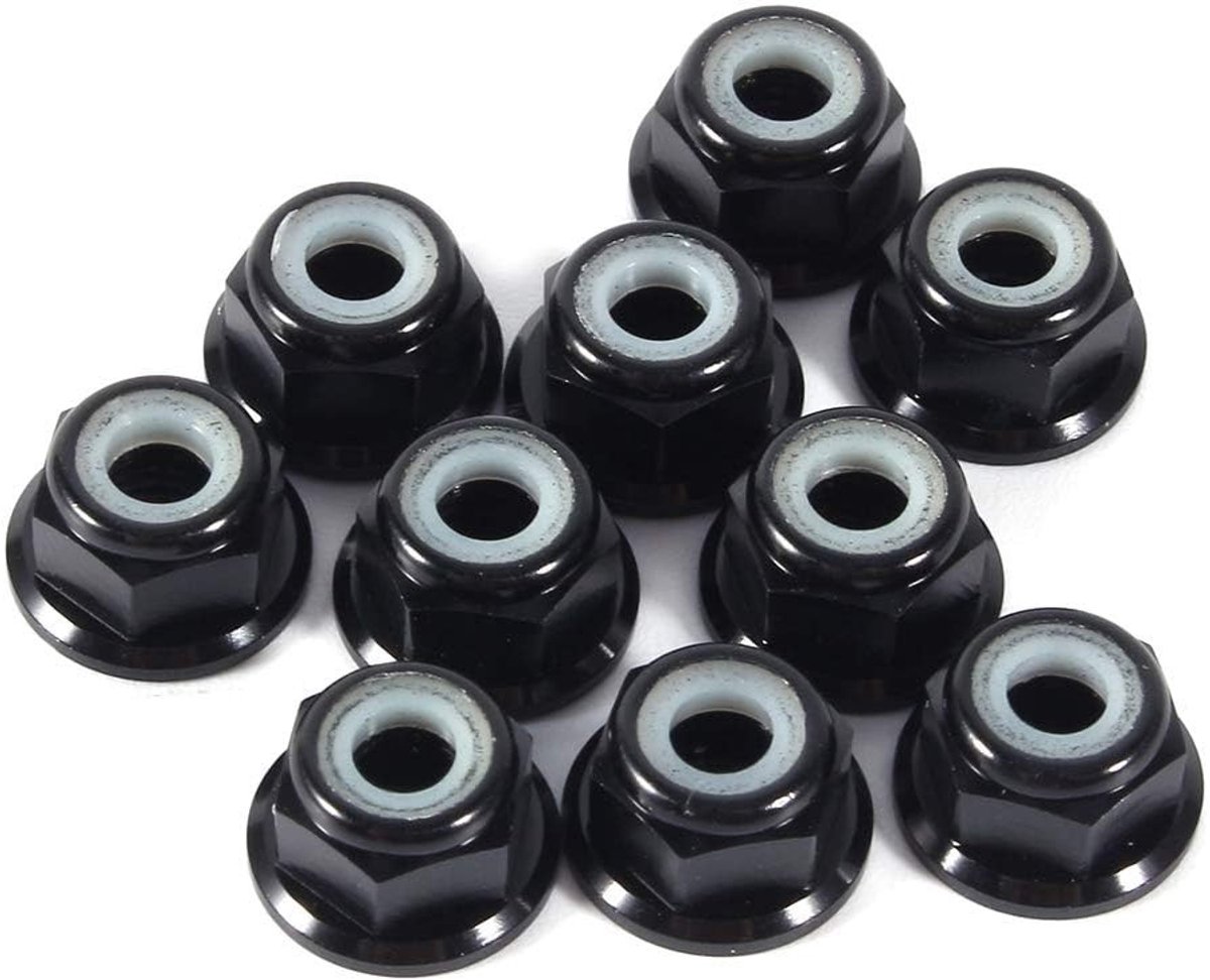 10 Stuks M4 Zelfsluitende Moeren - Aluminium Flensmoeren met Nylon Lock voor Auto en Motoronderdelen