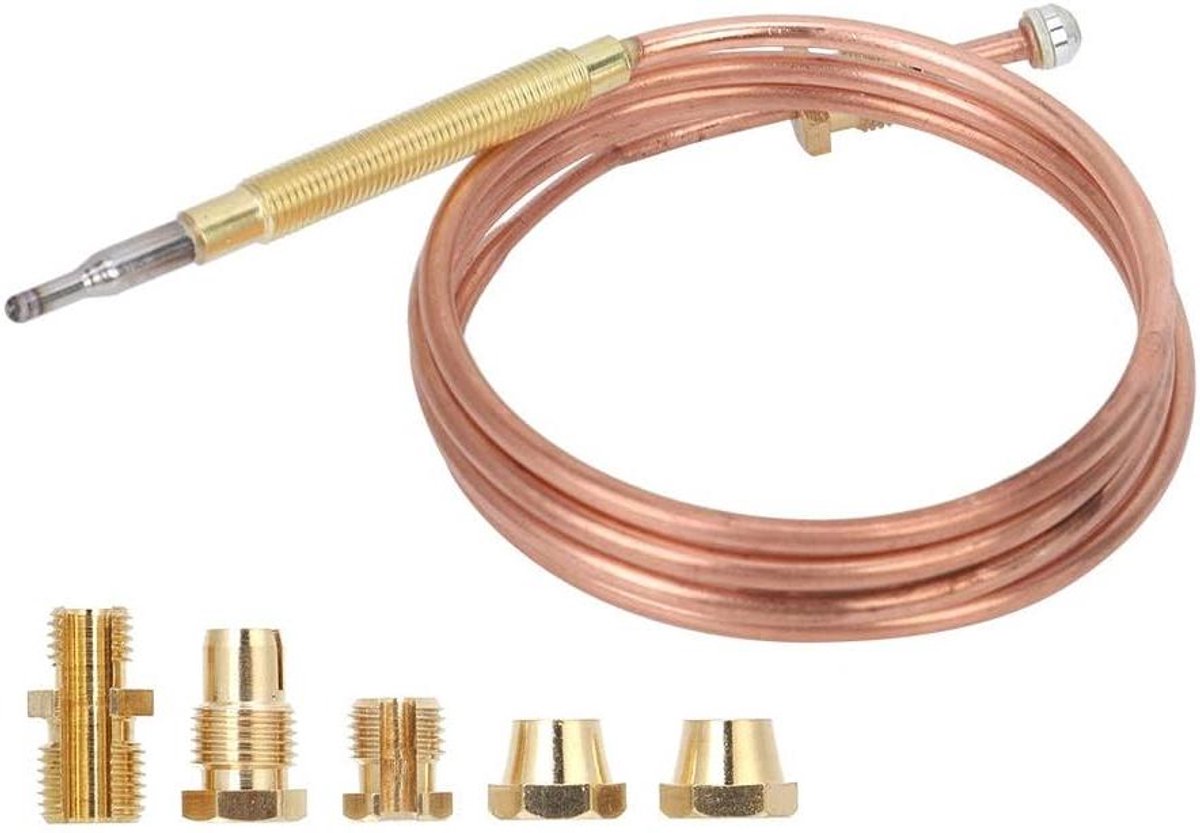 Universeel Thermokoppel - Gas Fornuis Onderdeel - Veilig Gas Gebruik - Automatische Gasstop - 900 mm - Zilver