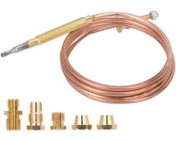 Universeel Thermokoppel - Gas Fornuis Onderdeel - Veilig Gas Gebruik - Automatische Gasstop - 900 mm - Zilver
