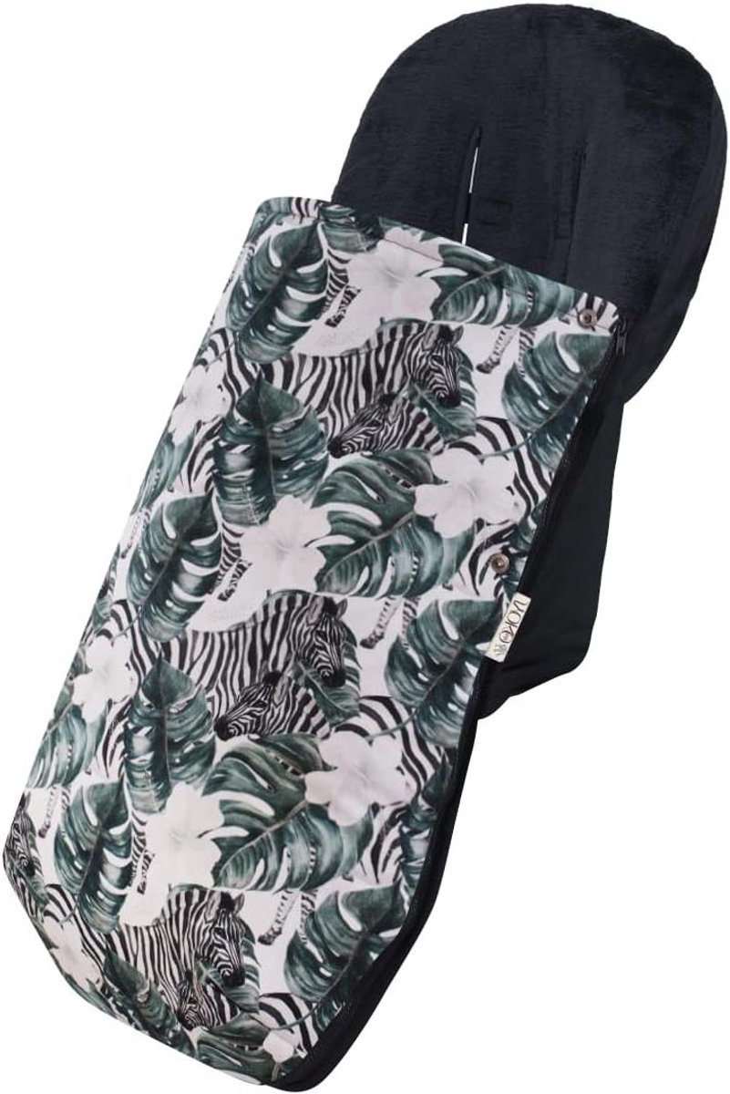 Universele voetenzak - Kinderwagen zak - Warmte buiten - Hypoallergeen fleece - 42 x 100 cm - Zebra print