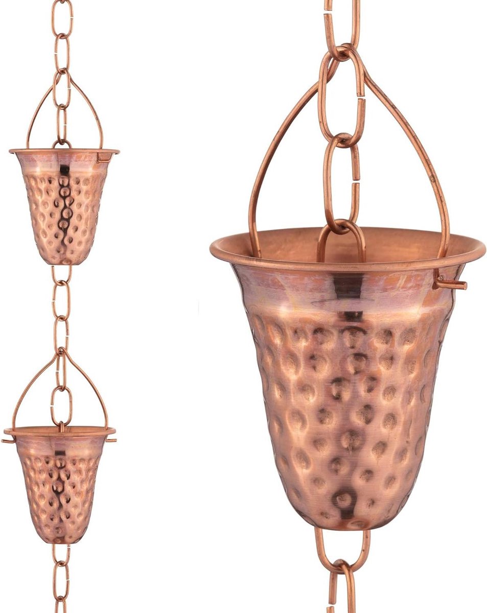 Regenketting - Decoratieve Waterafvoer - Tuin Verfraaien - Koperen Vormgeving - 2.6 Meter - Koper