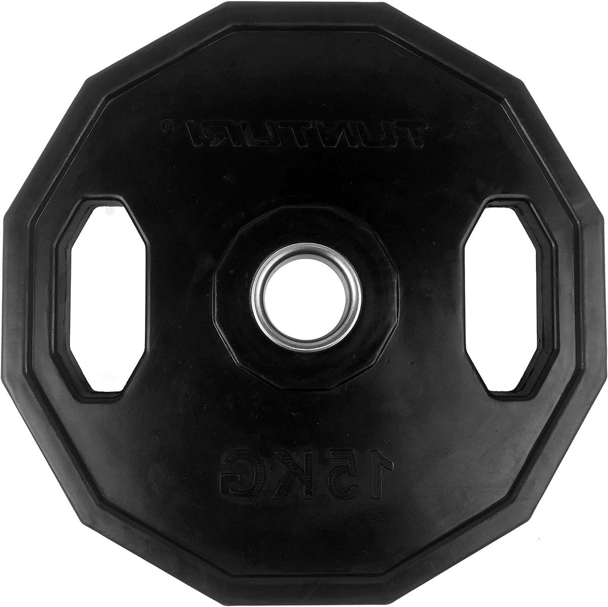 Halterschijf - Losse schijf - Krachttraining thuis - Rubberen coating - 15 kg - Zwart