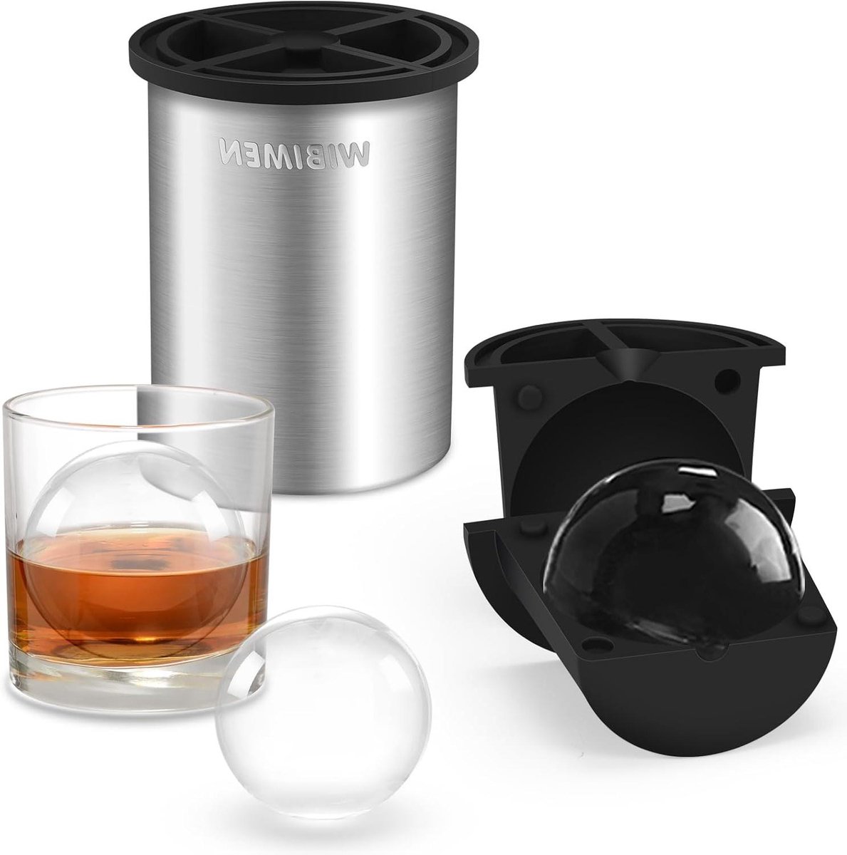 IJsblokjesmaker Roestvrij Staal - IJsblokjesvorm Kristalhelder - Cocktails en Drankjes - BPA-vrije Siliconen - 25 Inch Blokjes - Zilver