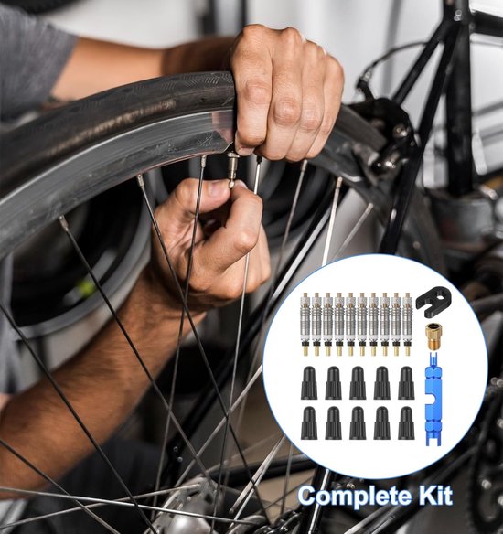 Fietsventiel Set - Frans Ventiel - Banden Onderhoud - Universele Compatibiliteit - 23 Delig - Aluminium — afbeelding 5