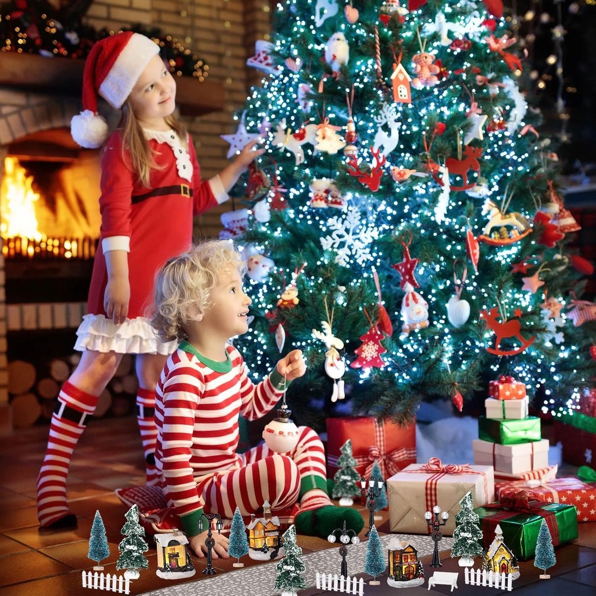 27-delige Set Kerstdorp Accessoires met LED Verlichting – foto 5