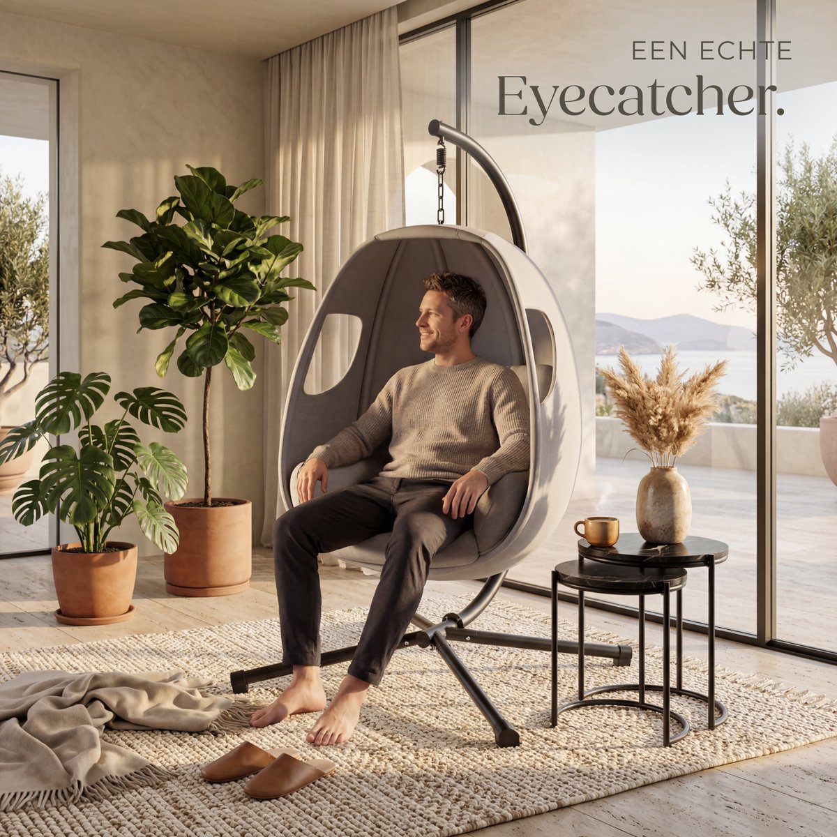 tectake tectake Hangstoel met frame - afbeelding 4