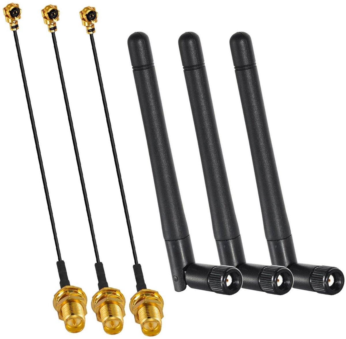 Wifi Antenne Set - Draadloze Versterker - Signaal Verbeteren - Dual Band Ondersteuning - 3 Stuks - Zwart