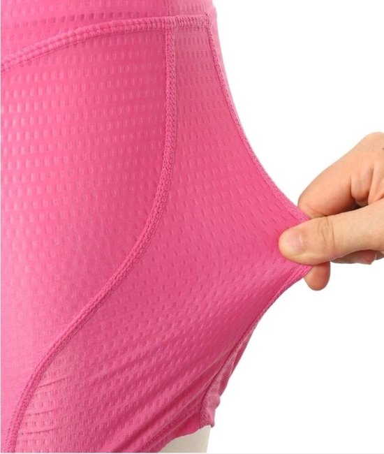 Fietsonderbroek - Fietsbroek - Fiets ondergoed - Met zeem - Wielrenbroek - Cycling shorts - Racefiets broekje - Fietskleding - Maat S - Roze - Jonyx — afbeelding 2