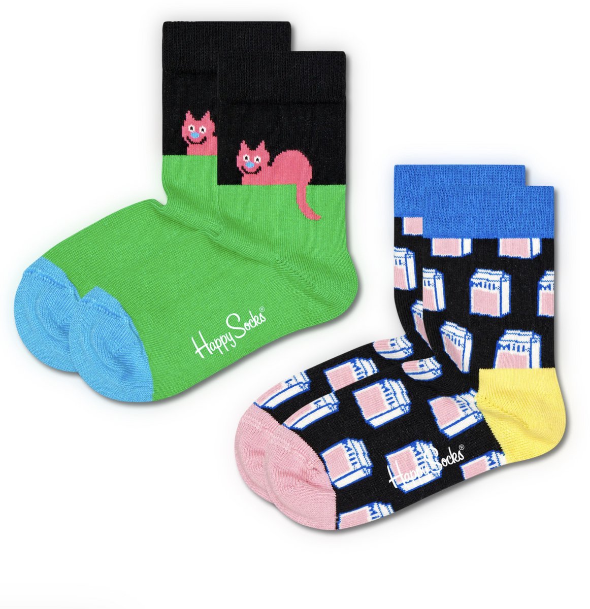 Happy Socks - 2-Pack Kids Cat Sock - Kinderen - Sokken