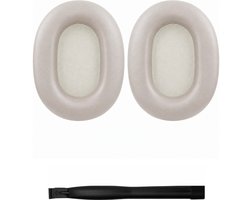 Set Oorkussens voor Sony Koptelefoon - WH-1000XM5 Oorkussen - Kunstleer met Traagschuim - Zilver