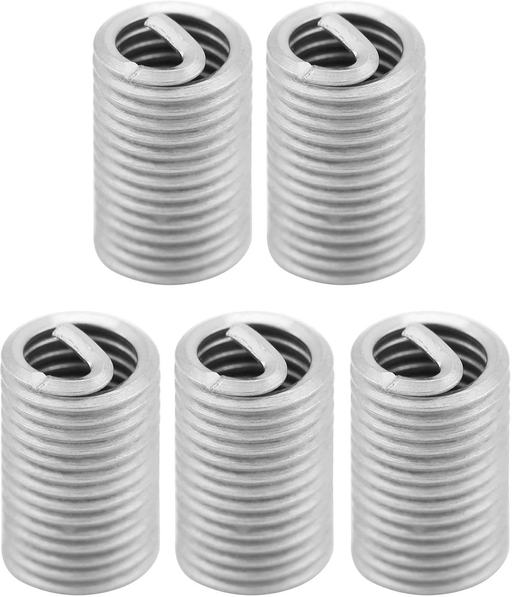 6mm M6 X 1.0 Draad Inserts Set van 50 Stuks RVS 304 voor Spiral Draadbevestigingen en Verbindingen