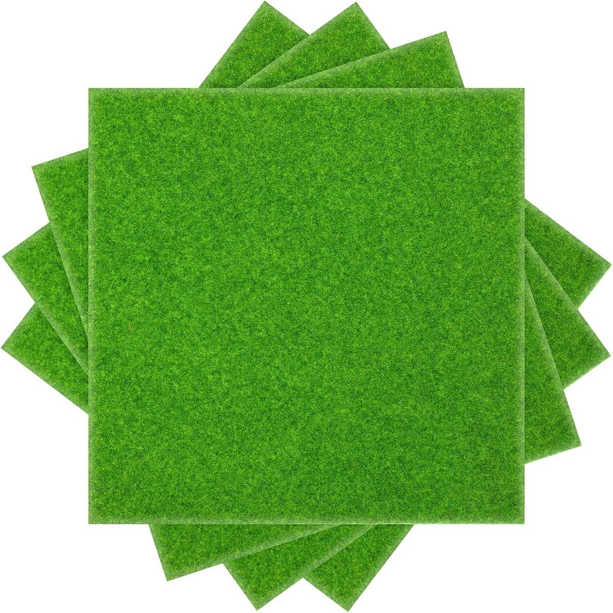 4 Stuks Kunstgras voor Knutselen, 20 x 20 cm, Miniatuurtapijt voor Modelbouw en Decoratie, 3 mm Dik, Ideaal voor Microlandschappen en Doe-Het-Zelf Projecten