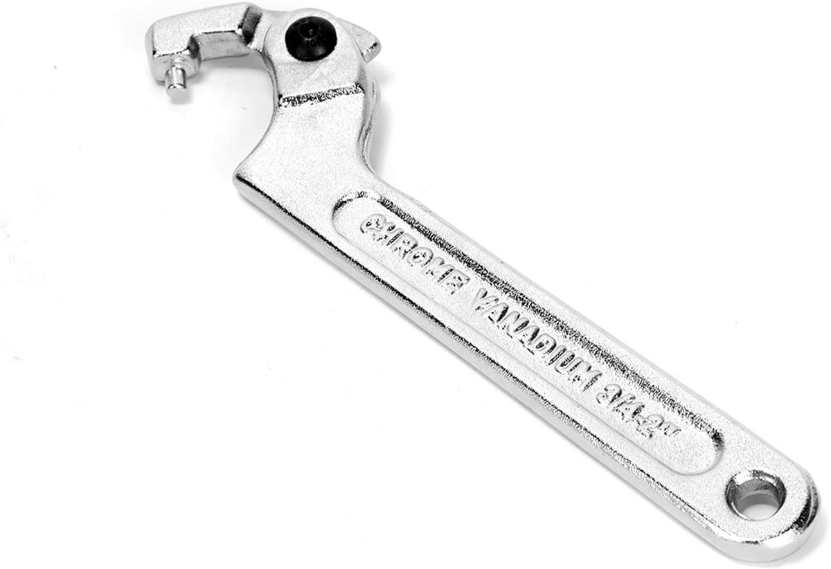 Verstelbare Ronde Haak Sleutel 3/4-2" (19-51mm) van Chroom Vanadium voor het Aandraaien van Koppelingen, Moeren en Beugels (sleutellengte: 165mm)