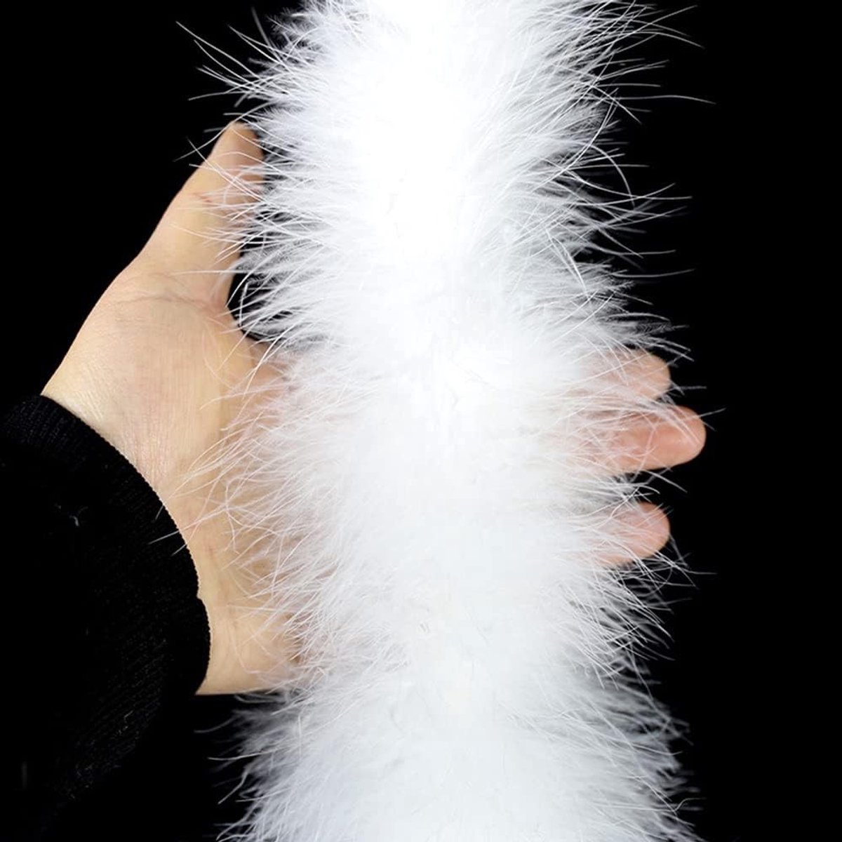 Dikke Struisvogelveren Manchet Fringes met Satijnen Lint en Pluche Randen voor DIY Kleding, Feestkostuums en Decoratie voor Bruiloften en Kerstmis