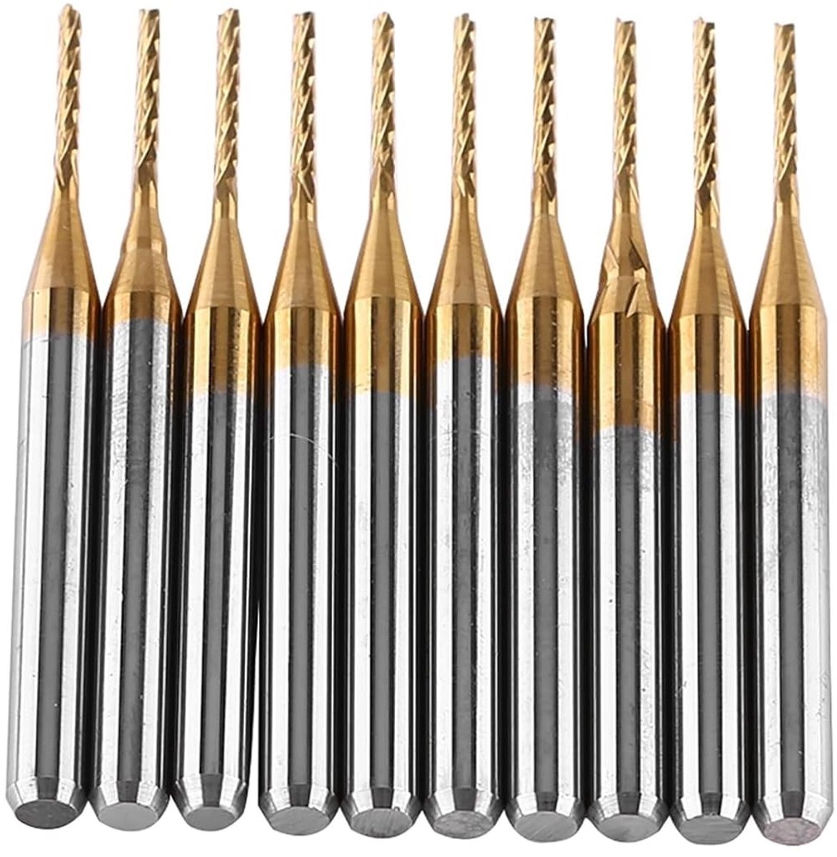 10-delige Frees Cutter Set van Tungsten 1mm - End Mill, Carbide Router en Graveerbiten voor Precisie Boren en Frezen