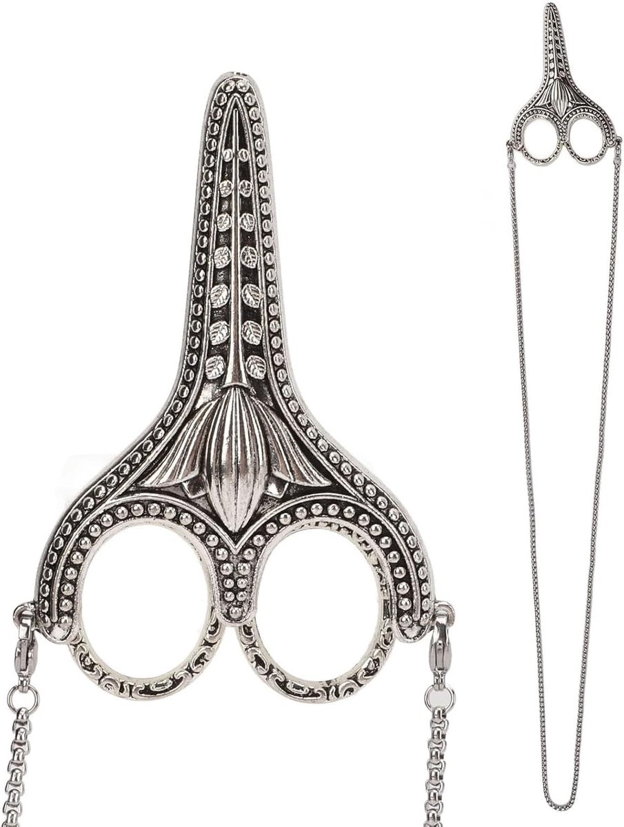 Vintage Naai Schaar Ketting - Zilveren Bauhinia RVS Puntige Borduurschaar met Bescherming - Perfect voor Creatieve Projecten en Handwerk