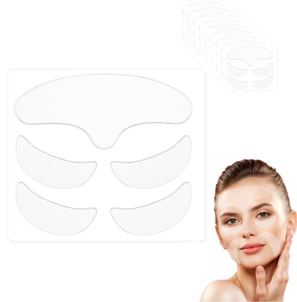 10 stuks - Voorhoofdsrimpel Verwijdering Pleister - Rimpelverminderende gezicht pleister - Anti-rimpelmasker - Siliconen gezichtsmasker - Gezichtsverzorging - Geschikt voor het gladmaken van fijne lijntjes en rimpels bij vrouwen (transparant)