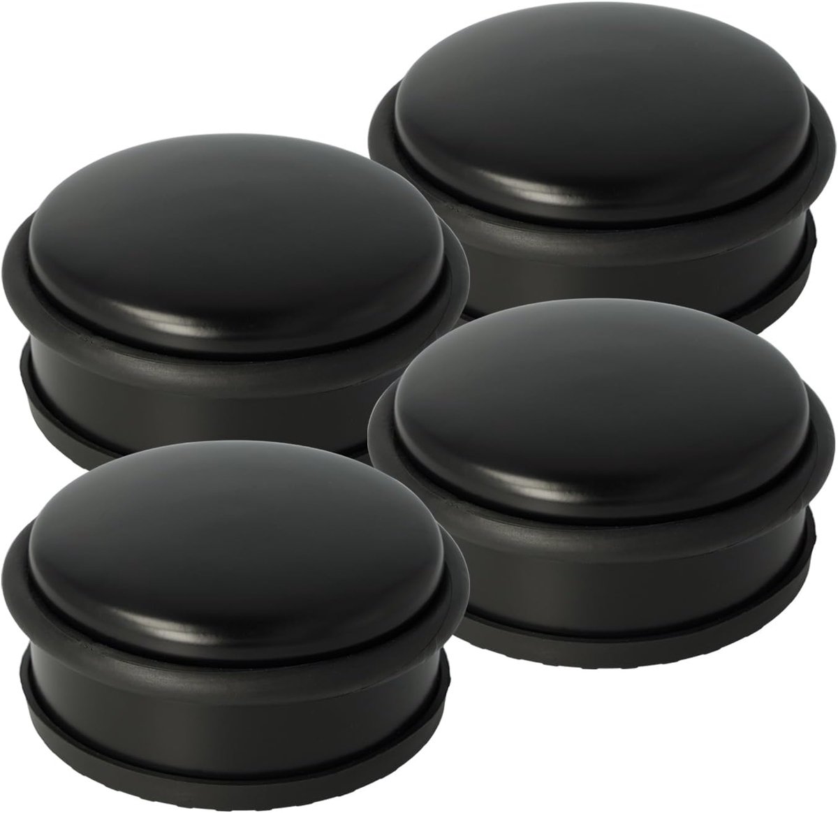 Deurstopper Set - Deur Buffer - Deuren Open Houden - Zwaar en Stabiel - 10 cm Diameter - Zwart