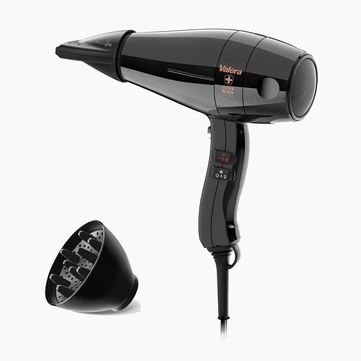 Thijox - Professionele Haardroger Föhn 2000W - Swiss Silent Jet Light Ultrablack - Ionengenerator, 3 Temperatuurstanden, Diffuser Inclusief - Lichtgew