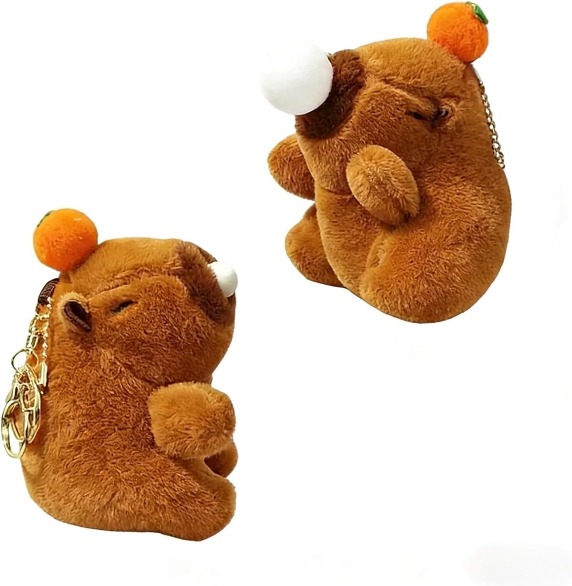 Pluche Sleutelhangers van Capibara, Schattige Dieren, Perfect als Cadeau voor Kinderen en Decoratie, 11 cm, Set van 2
