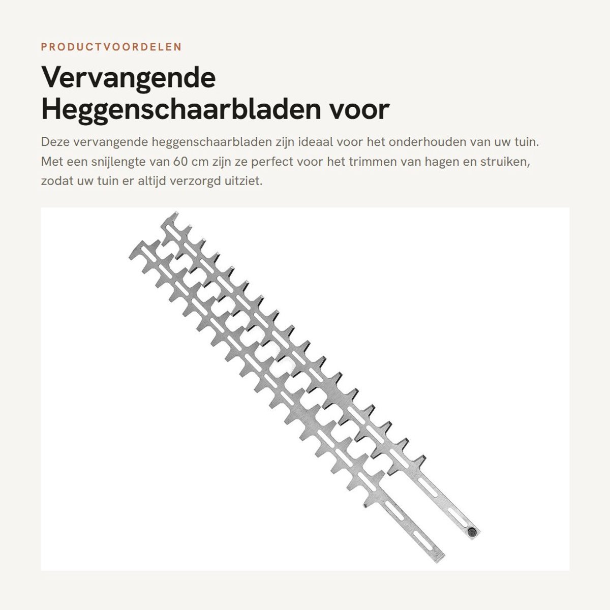 Dailygoods- Heggenschaarblad Vervanging voor Husqvarna 523072901 - Snijlengte 60 cm - 1 Paar Messen - 17 Tanden - Totale Lengte 70 cm - Geschikt voor Husqvarna 226 HD60 S - Heggenschaarmes