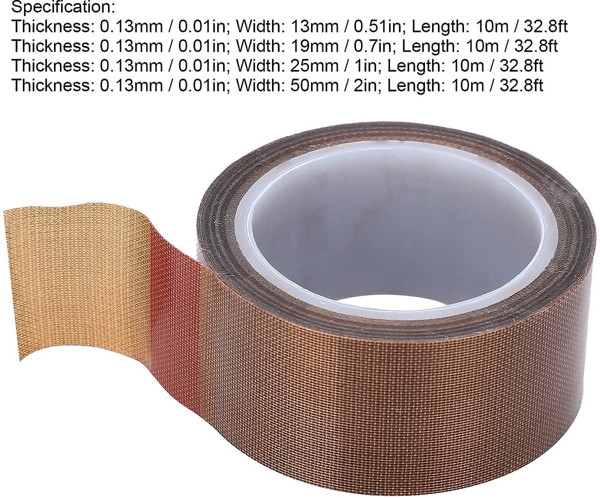 Dailygoods- Afdichtingstape Zelfklevend - PTFE Tape - Hoge Temperatuur - Rol 10m - Vervanging Vacuümverzegelaar - Belangrijke Barrière - Isolatietape