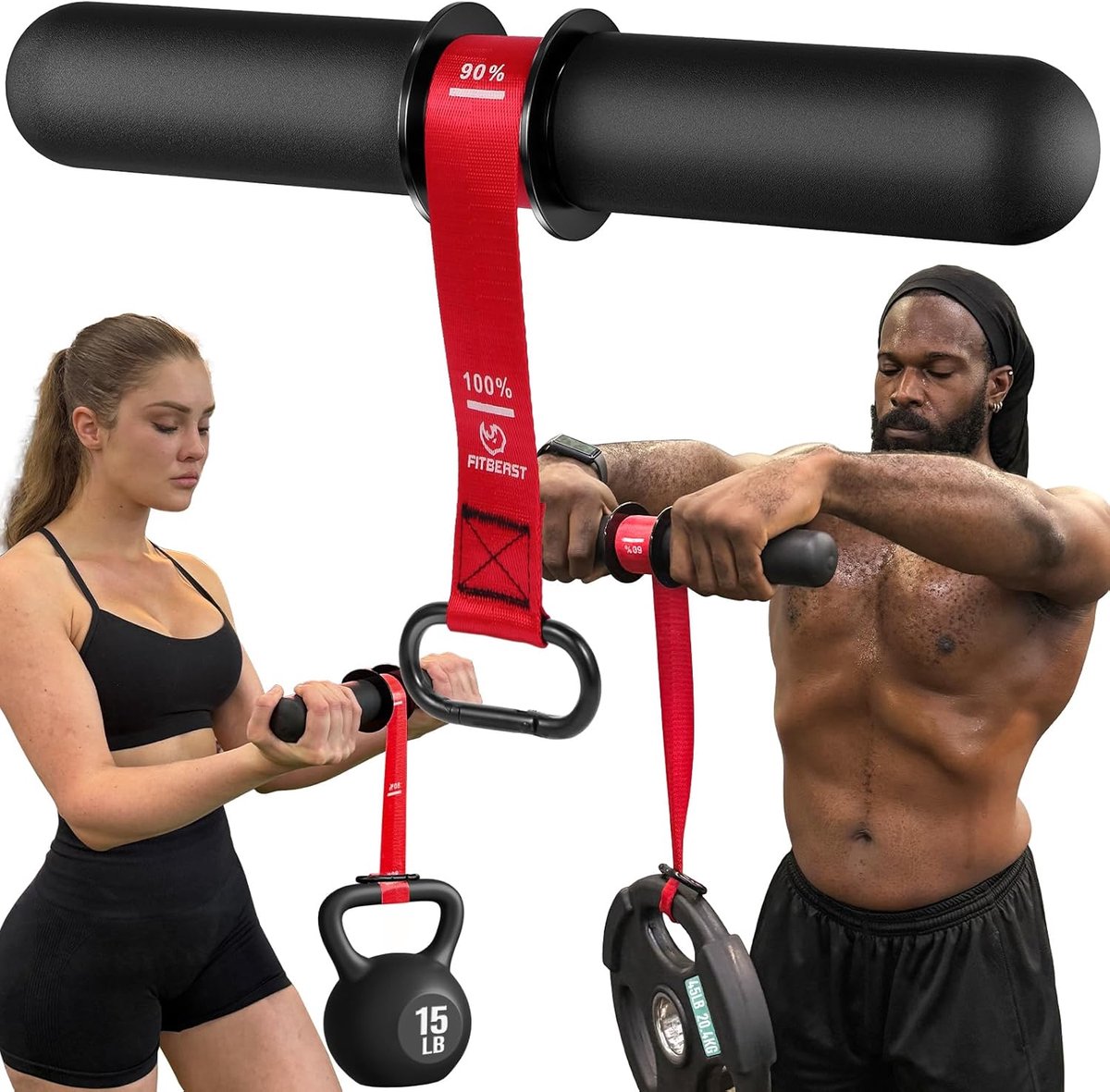 Thijox - Onderarmversterker en onderarmtrainer met polsroller, ergonomische handgreep, verstelbare riem, ideale gripkrachttrainer voor spieropbouw en