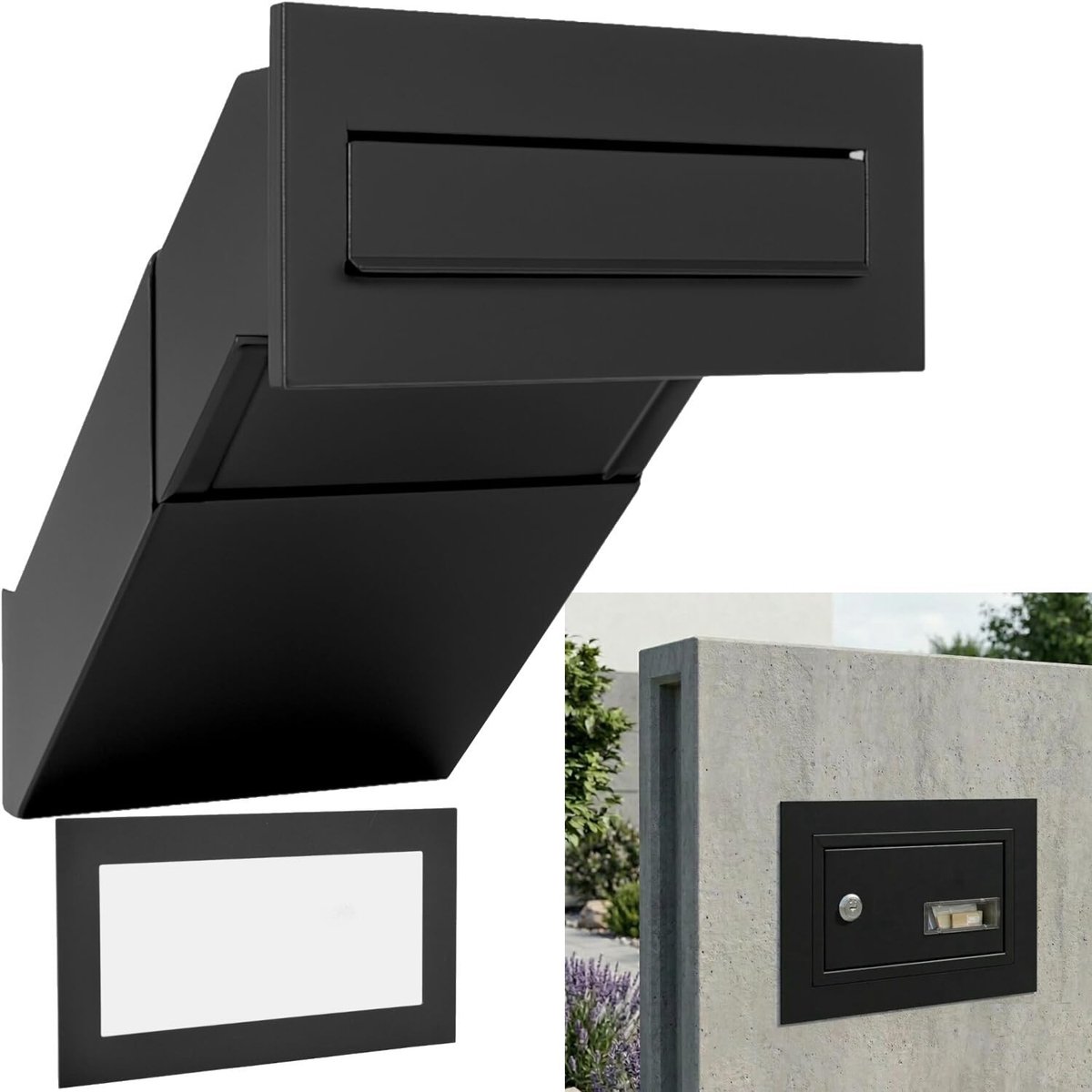 Dailygoods- Inbouwbrievenbus XXL - Wanddoorworp - Weerbestendig - Frame - Verzinkt Plaatstaal - Afmetingen 305 x 135 mm - Brievenbus