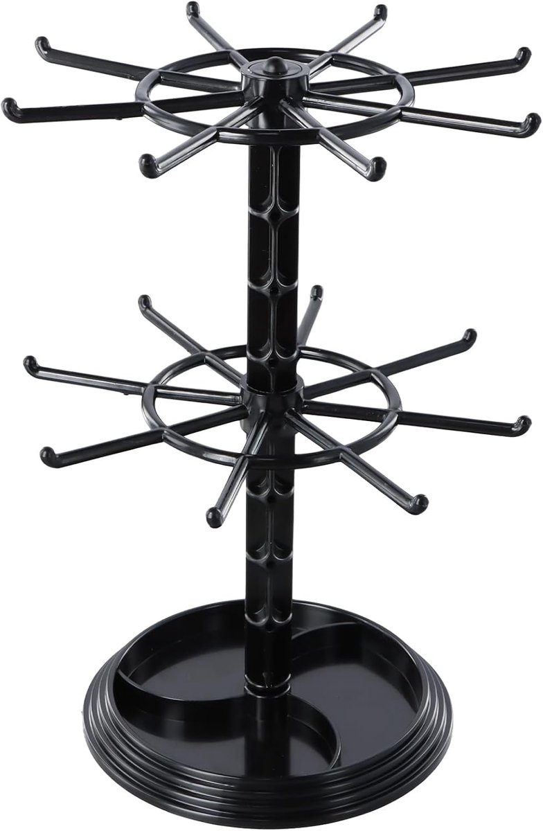 SnelShoppen - 2 Laags Rotating Jewelry Tree Stand Organizer voor Sieraden, Kettingen, Sleutels, Sleutelhangers - 360 Graden Draaiend, Voor Vrouwen en