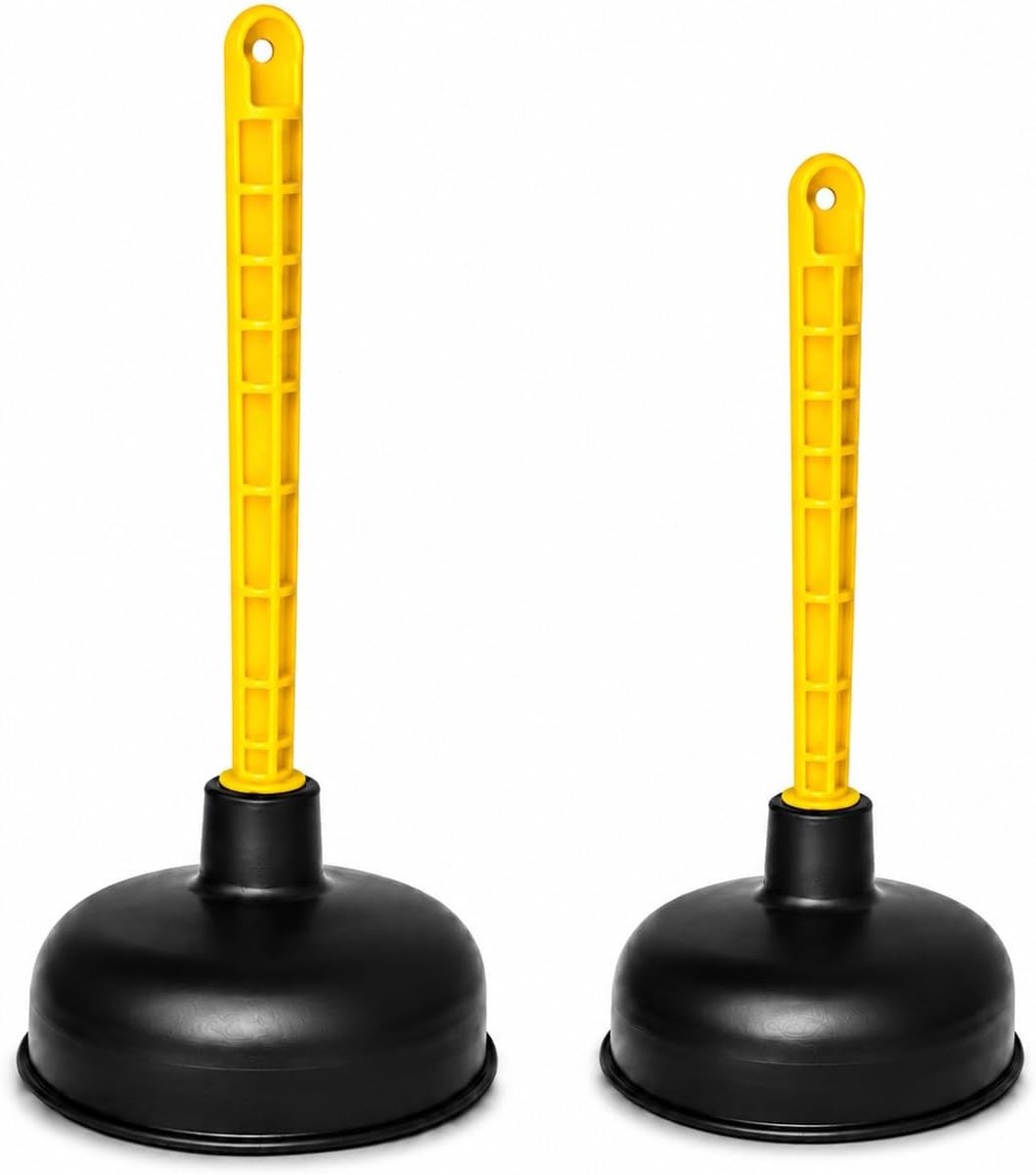 Thijox - Set van 2 Rubber Gootsteen Plunjer 11,5 cm - Heavy Duty Afvoer Ontstopper voor Toilet, Badkamer, Douche en Keuken