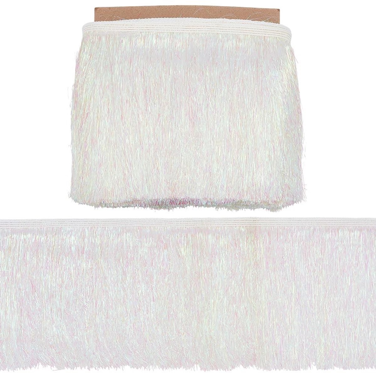 Dailygoods - 10 m Witte Kwastje Trim Fringe voor Decoratie