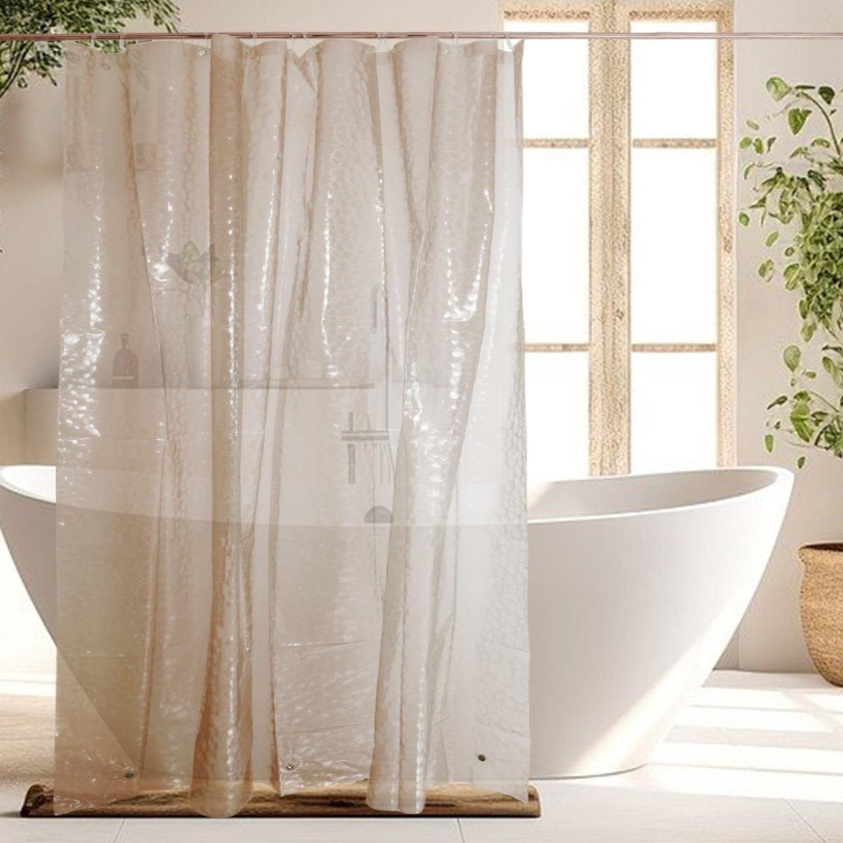 Dailygoods- Douchegordijn Waterdicht - 180x200 cm - Wasbaar - Met 12 Ringen - Met 3 Gewichtmagneten - Hoogwaardig EVA/PE Materiaal - Badgordijn