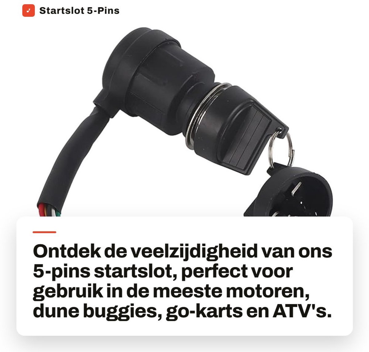 Dailygoods- Ontstekingsslot Universeel - 5-Pins Sleutelschakelaar - Geschikt voor Motorfiets/ATV - Duurzaam Kunststof/Metaal - Betrouwbare Kwaliteit - Contactslot