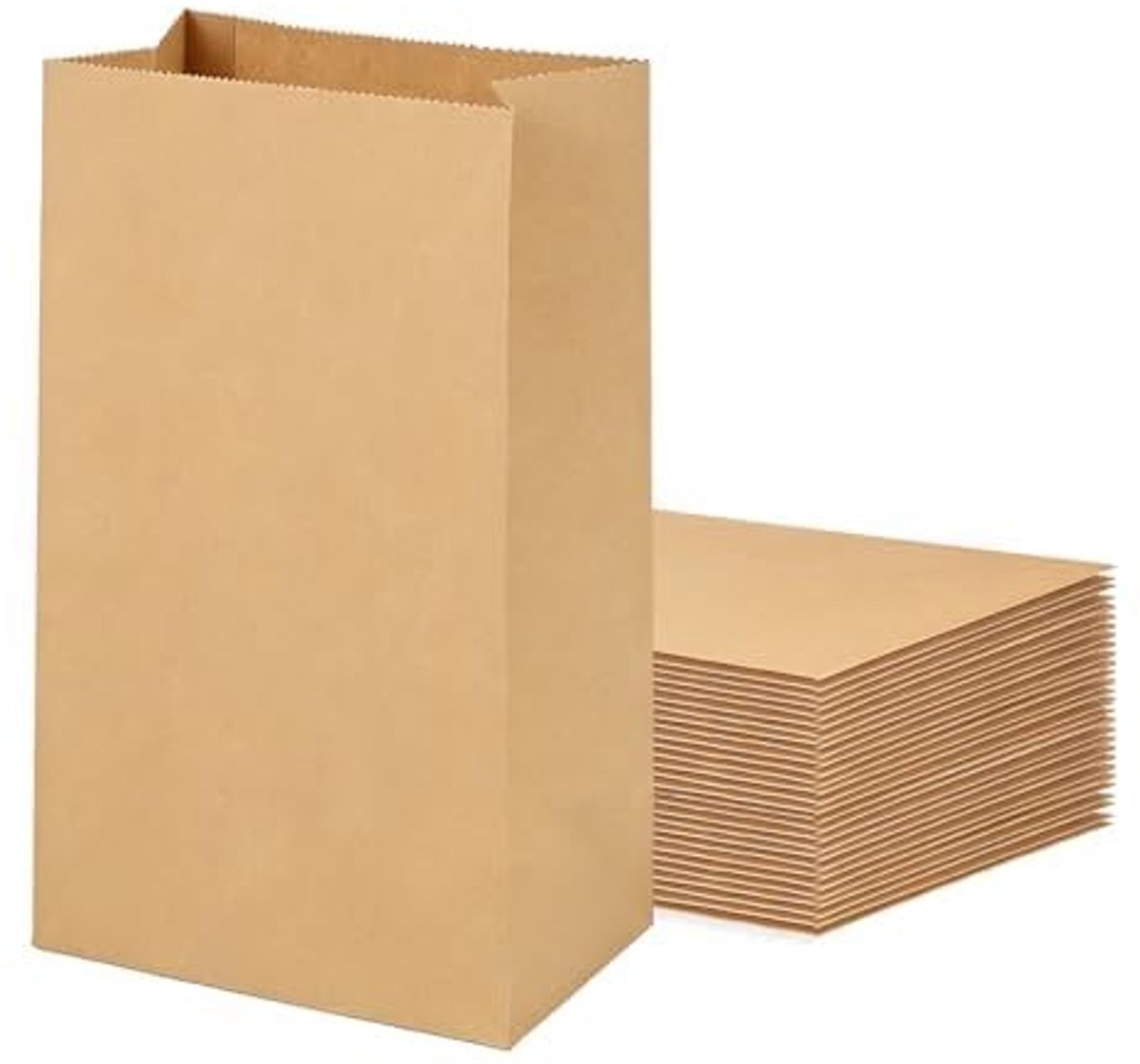 Dailygoods- Kraftzakje 50 Stuks - Papieren Zak - Geschenkzakjes - Kraft Zakjes - Verjaardag/Feest - 30,5 × 20 × 12,5 cm - Geschenkzak