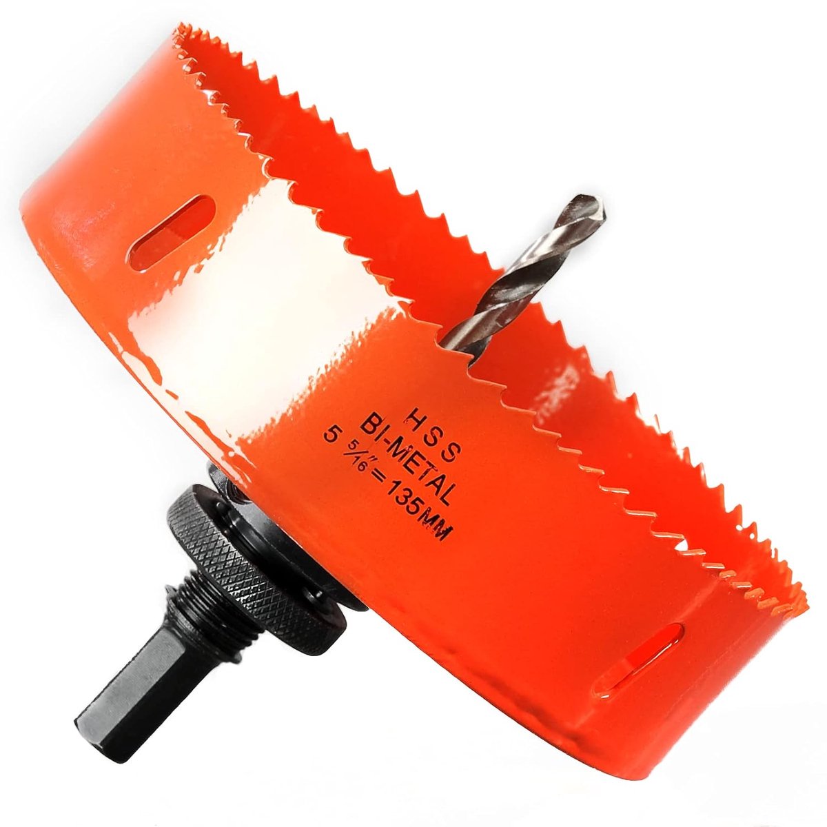 Thijox - Gatenzaag 135 mm HSS M42 bimetalen gatenzaag met zeskantige schacht en boor voor hout, gipsplaten en metaalplaat - Oranje