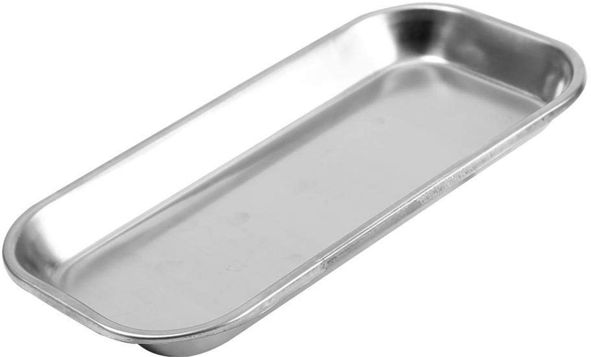 Dailygoods- Instrumentendienblad 201 roestvrij staal - Naadloos - Antislip - Steriliseerbaar - Klinisch laboratorium - Hoogwaardig gepolijst - Instrumenttray