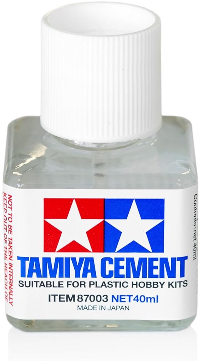 Thijox - Tamiya Cement voor Professionele Modellering - Sterke Hechtmiddel voor Modelbouw, Transparant, 40ml, Perfect voor Plastic en Hout, Gratis Ver