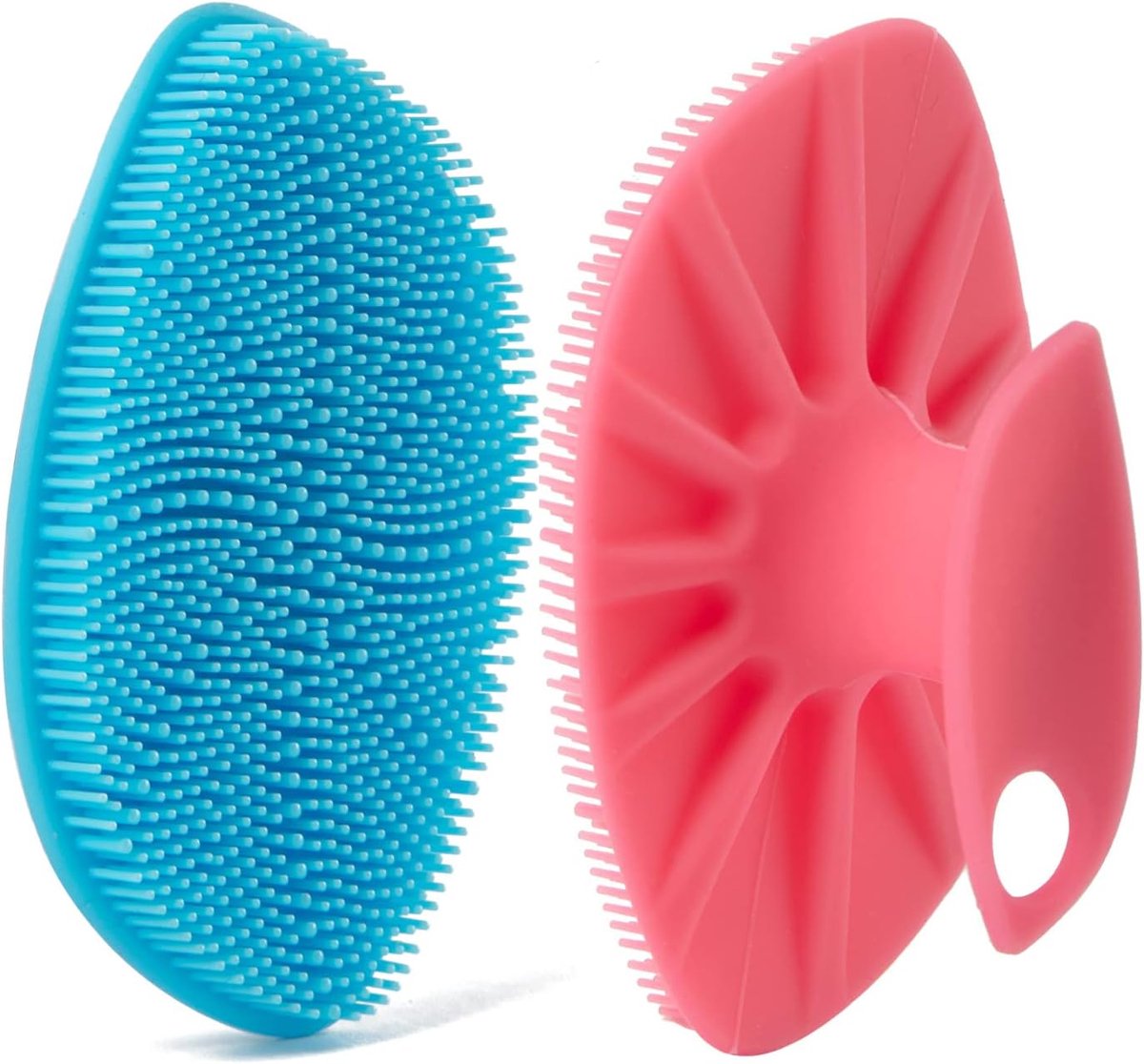 Thijox - Siliconen Gezichtsschrobber en Gezichtsreinigingsborstel - Zachte Exfoliator Pad en Massager voor Mannen en Vrouwen - Blauw en Roze - Ergonom